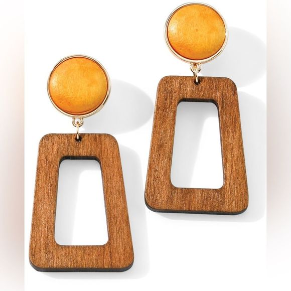 NWT ⛱️ 🕶️ KAHLUA WOODEN EARRINGS SUMMER FUN BOHEMIAN STYLE FUNKY - Picture 1 of 9